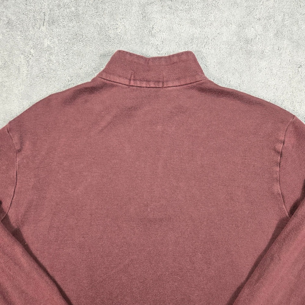 Polo Ralph Lauren Men's M Quarter Zip Pullover Sweater Burgundy Cotton Rayon - Picture 13 of 13